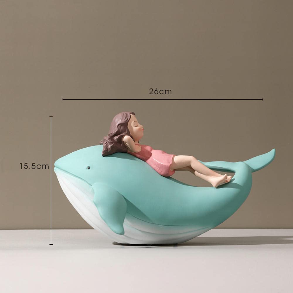 アラスカのかわいい工芸品　クジラ形オブジェ　ヴィンテージ Amazon.co.jp: 彫像 北欧のかわいい クジラの女の子の芸術彫刻漫画の